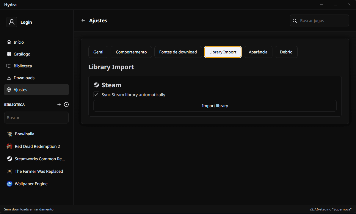 Hydra Launcher - Import Steam Library